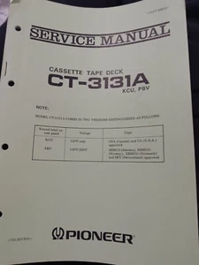 Pioneer CT-3131A KCU PBV Cassette Deck Service Manual Original - Picture 1 of 3