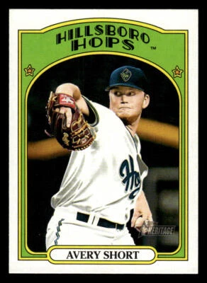 2021 Topps Heritage Minor League #46 Avery Short Card Hillsboro Hops - Image 1 of 2