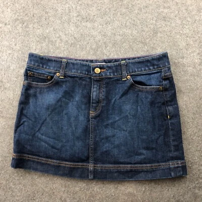 Falda vaquera vintage Lily Pulitzer para mujer 6 bolsillos azules bordada Foto 1 de 4