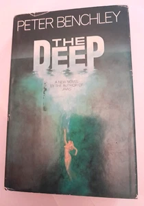 1976 The Deep by Peter Benchley First 1st Edition VG HC & DJ Great White Shark - Imagen 1 de 8