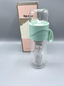 Glass Tea Bottle Double Layer Infuser with Strainer Light Green - Picture 1 of 5