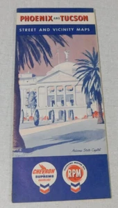 1960's Chevron gas station map of Phoenix and Tucson Arizona - Picture 1 of 4
