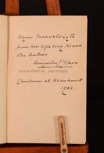1895 Biographical Sketches Augustus J. C. Hare 1st Ed Signed Presentation Copy I - Picture 1 of 7