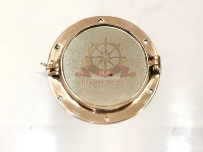 Antiguo barco victoriano marino réplica ojo de buey de latón con espejo de vidrio lote de 2 Foto 1 de 4