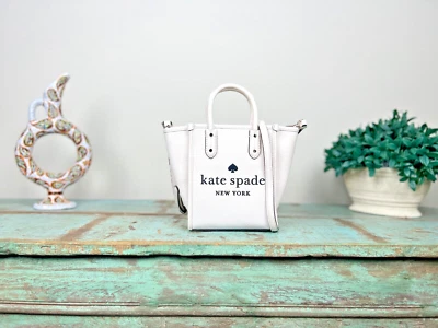 Kate Spade Ella Mini Crossbody Tote Pebbled Leather White - Image 1 of 4