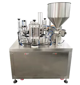 Automatic turntable plastic cup filling and sealing machine - Picture 1 of 7