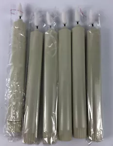 QTY 6 8" BATTERY OPERATED TAPER CANDLE IVORY FREE SHIPPING - Picture 1 of 4