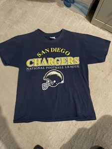 1996 San Diego Chargers Vintage Single Stitch Tshirt Size Large - Picture 1 of 5