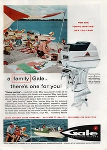 1961 Gale 60 Outboard Motor Original Color Ad - Picture 1 of 1