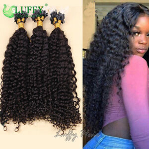 Kinky Curly Micro Loop Ring Hair Extensions Remy Indian Human Hair 100G One Pack