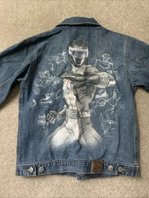 Disney Studio Collection White Ranger Denim Jacket Boys  Medium 7/8 Foto 1 de 4