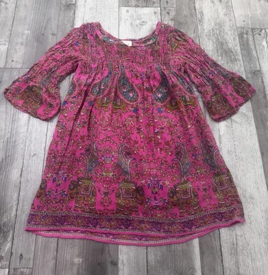Vestido Peek Rosa Elefante Boho Mangas Campana Ligero 2XL 12 Forrado Foto 1 de 4