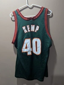 Shawn Kemp Seattle Supersonics Vintage Champion Jersey Size 44 Green - Picture 1 of 3