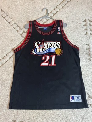 Camiseta deportiva rara del campeón de la NBA Philadelphia 76ers Larry Hughes 21 talla 48 Foto 1 de 4