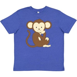 Inktastic Monkey Thinking Youth T-Shirt Thinker Cute Animal Zoo Tee Kids Child - Picture 1 of 2