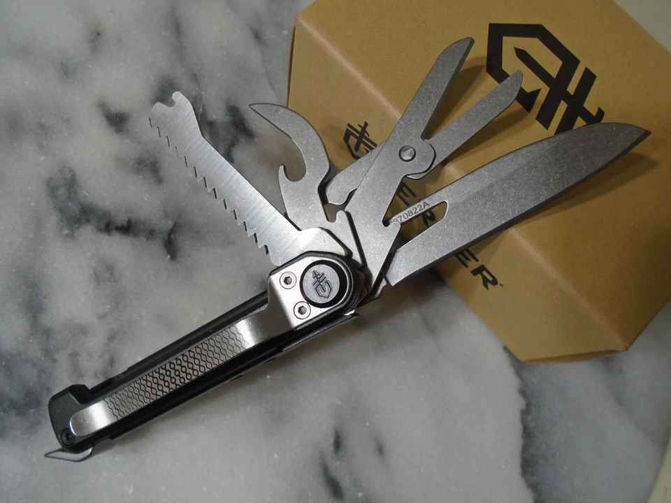 Gerber Armbar Scout Onyx Pocket Knife Multitool Scissors Saw Opener 1064400 New - Image 1 of 4