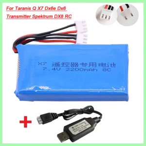 7.4V 2200mAh Li-po Battery for Taranis Q X7 Dx6e Dx6 Transmitter Spektrum DX8 RC - Picture 1 of 7