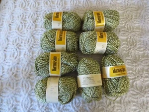 8 - 1-3/4 oz. skeins BERNAT  Blarney-Spun 100% Wool OLIVE MIX #7996 YARN - Picture 1 of 5