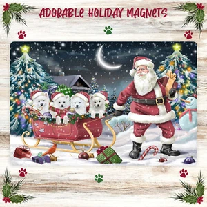 American Eskimo Dog Large Magnet for Refrigerator and Dishwasher Christmas NWT - Picture 1 of 5