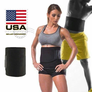 Women Men Fat Burner Waist Trimmer Belt Weight Loss Sweat Slim Wrap - Picture 1 of 9