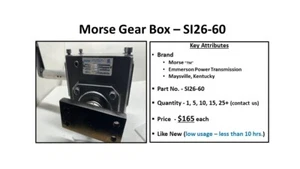 Morse Marke Getriebe - S126-60 - Bild 1 von 14