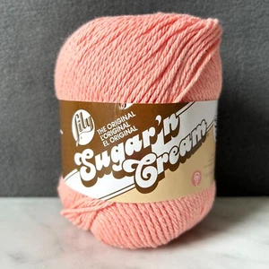 Lily The Original Sugar 'N Cream Cotton 4 Ply Yarn Super Size-1 Skein Coral Rose - Picture 1 of 4