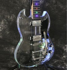 Starshine SG LED Light  Electric Guitar Acrylic Body Crystal Guitar Bigsby Bridg
