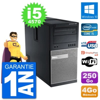 PC Tour Dell 7020 Intel Core i5-4570 RAM 4Go Disque Dur 250Go Windows 10 Wifi - Bild 1 von 3