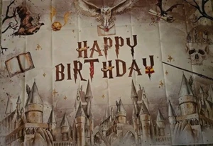 Harry Potter Wizard Birthday Backdrop 60x84in w/Party Decor & Accessories  - Picture 1 of 7