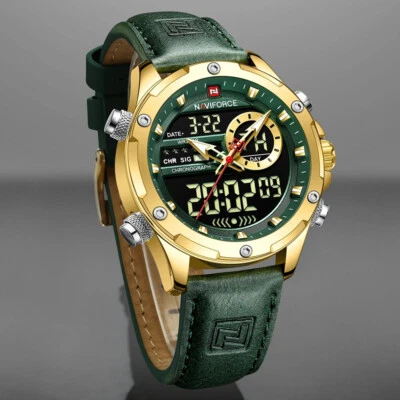 NAVIFORCE Military Watch Digital Quartz Chronograph Wristwatch Boy Stopwatch - Image 1 of 4
