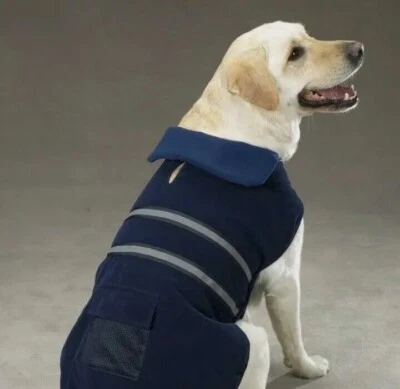 NAVY Casual Canine Reflective Fleece DOG Coat Winter Jacket Clothes Sweater MED - Image 1 of 4