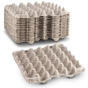 MT Products Pulp Fiber Egg Flat Cartons Holds 30 Eggs - Egg Crate for Chicken... - Picture 1 of 9
