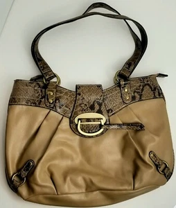 Bolso de hombro George 100 % PVC para mujer vintage diseño serpiente beige - Imagen 1 de 7