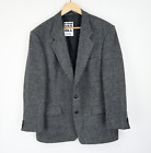 Harris Tweed Sport Jacket Blazer Charcoal Grey Sz 42" (t1058)