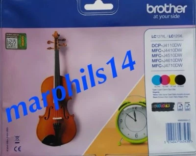 BROTHER LC127XL BLACK & LC125XL MAGENTA, CYAN, YELLOW  GENUINE INK CARTRIDGES - Image 1 of 4