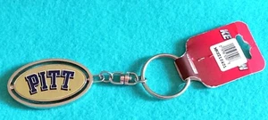 Vintage Pittsburgh PITT Panther Mascot Metal Keychain Ring Chain New Old Stock - Picture 1 of 8