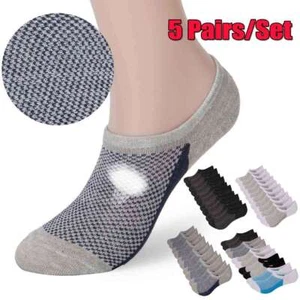 5 Pairs Mens Womens Ankle Socks Sport Cotton Crew Socks Low Cut Invisible - Picture 1 of 16