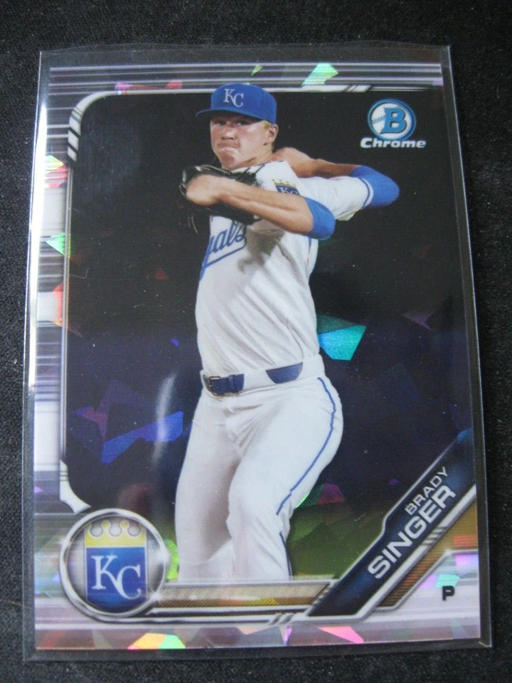 BRADY SINGER 2019 Bowman Chrome Prospects Atomic Reftactors #BCP-110 KC Royals - Image 1 of 2