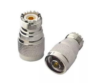 N-Type Plug to so239 Adaptor Gold contacts top quality (PL259 Female UHF) ONE - Picture 1 of 4