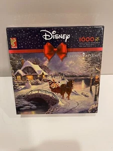 Disney Thomas Kinkade 1000 piece Jigsaw Puzzle Mickey Minnie Victorian Christmas - Picture 1 of 2