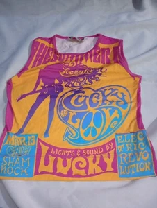 VTG Lucky Brand Tank Top Light & Sounds 70s  Retro 60s 90s Y2k Festival Rare Sty - Picture 1 of 5