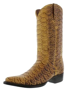 Botas de Vaquero para Hombres Vestido de Rodeo Rústico Buttercup Anaconda Estampado de Serpiente Talla 12.5 - Imagen 1 de 5