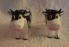 Lot of 2 Farm Animals Animal White Spotted Cows Cow 5" Long 