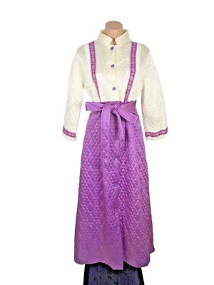 Bata de neón vintage años 60 70 caftán psicodélico hippie festival floral acolchada M/L Foto 1 de 4