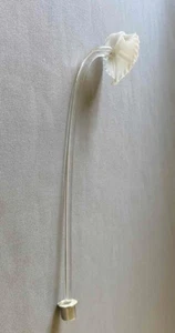 "Candelabro de flores de vidrio blanco soplado a mano Murano Italia de colección parte Vetri Venini 11""" - Imagen 1 de 3