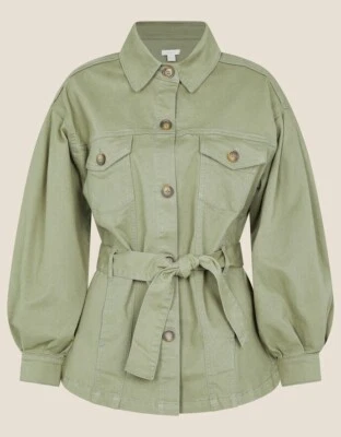 Monsoon Aisha Cargo Military Jacket Khaki Green Uk 14 NWT - Image 1 of 4