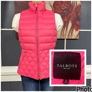 Talbots Women’s Size Small Puffer Down Vest Full Zip Pockets Lightweight - Picture 1 of 10