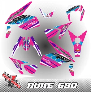 KTM 690 DUKE 2012 - 2022 Supermoto KIT DE GRÁFICOS SEMI PERSONALIZADOS Plag - Imagen 1 de 1