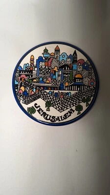 PLACA/REMACHE VINTAGE JERUSALEM 5" HECHO A MANO CERÁMICA EN MUY BUENA CONDICIÓN USADO ENVÍO GRATUITO  Foto 1 de 4