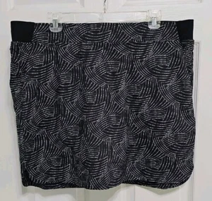 Cypress Club Activewear Skirt Skort Womens Size XL Black White Print Golf EUC - Picture 1 of 13